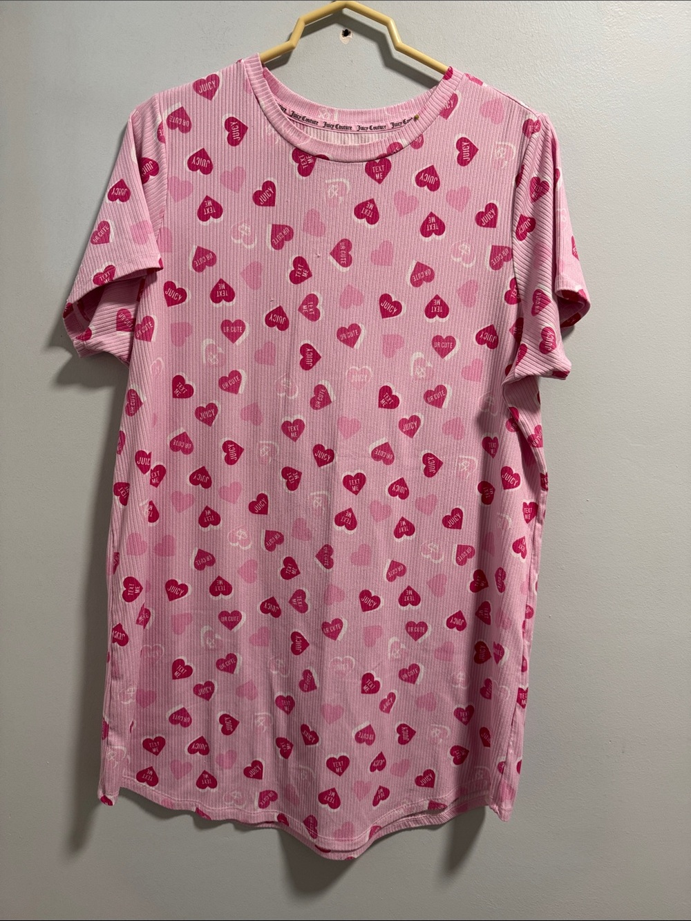 Juicy Couture Pink Heart-Print Short Nightgown